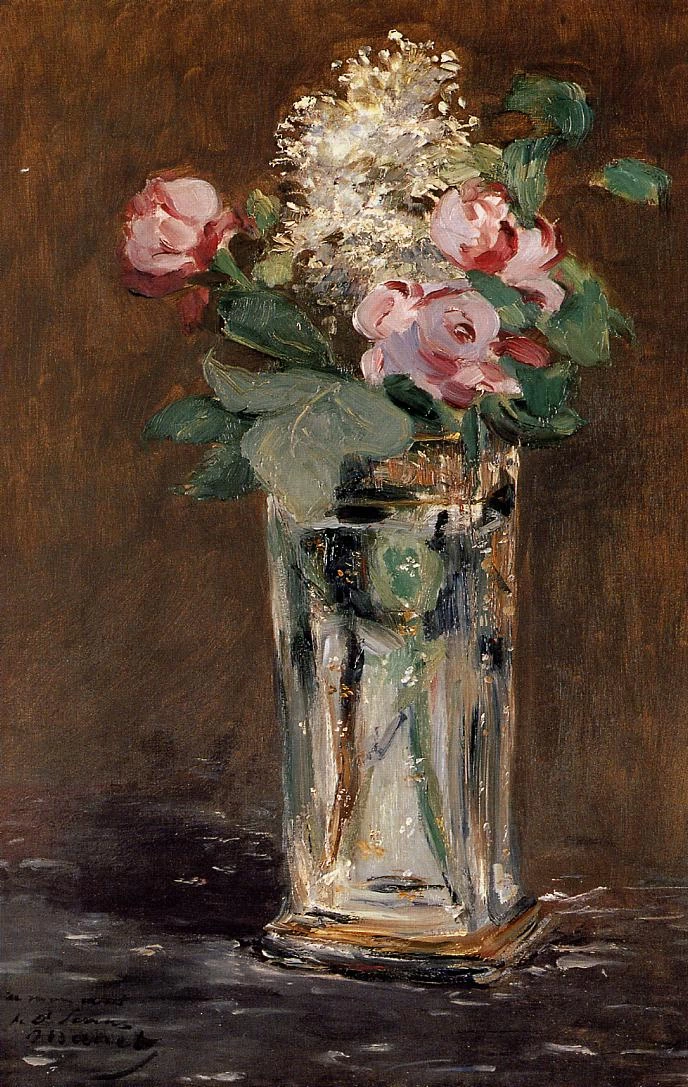 107-Édouard Manet, Fiori in un vaso di cristallon 1882-Museo d'Orsay, Parigi  